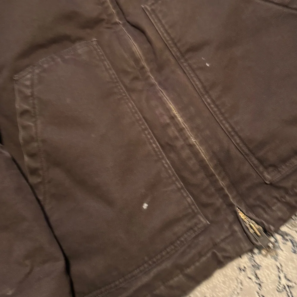 Carhartt Sherpa Lined Field Jacket Brown Washed Duck